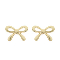 SHORT TAIL BOW RIBBON POST EARRINGS